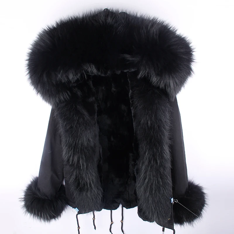 Женская зимняя высокая мода большой натуральный мех енота с капюшоном манжеты толстые теплые пальто куртки женские натуральный кролик лайнер парки верхняя одежда - Цвет: C12