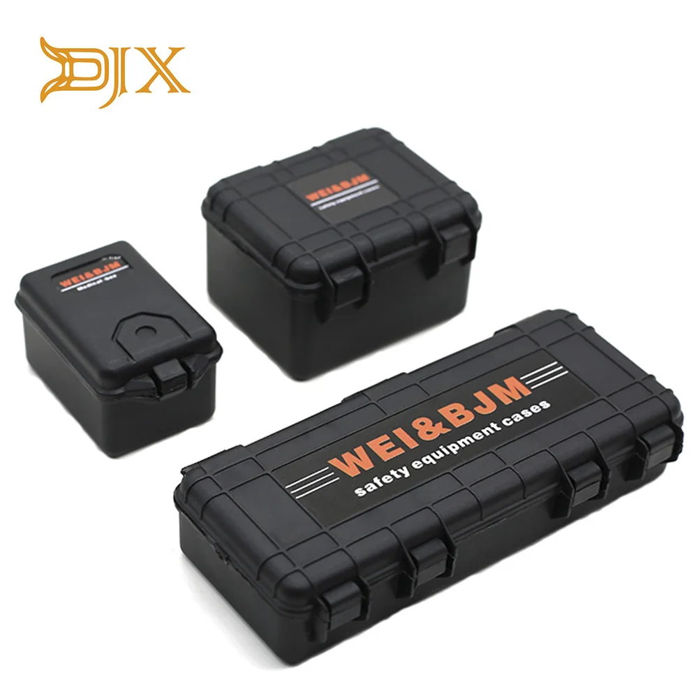 

DJX 1Set Mini Toolbox Trunk Decoration for 1/10 RC Crawler Car Traxxas Trx4 Axial Scx10 90046 CC01 D90 D110