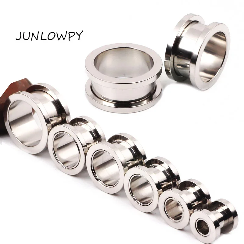 

50 pcs/lot Stainless Steel Silver Ear Tunnel Plugs Ear Expander Stretchers Piercing Jewelry 2-10mm Pirsing Ombligo