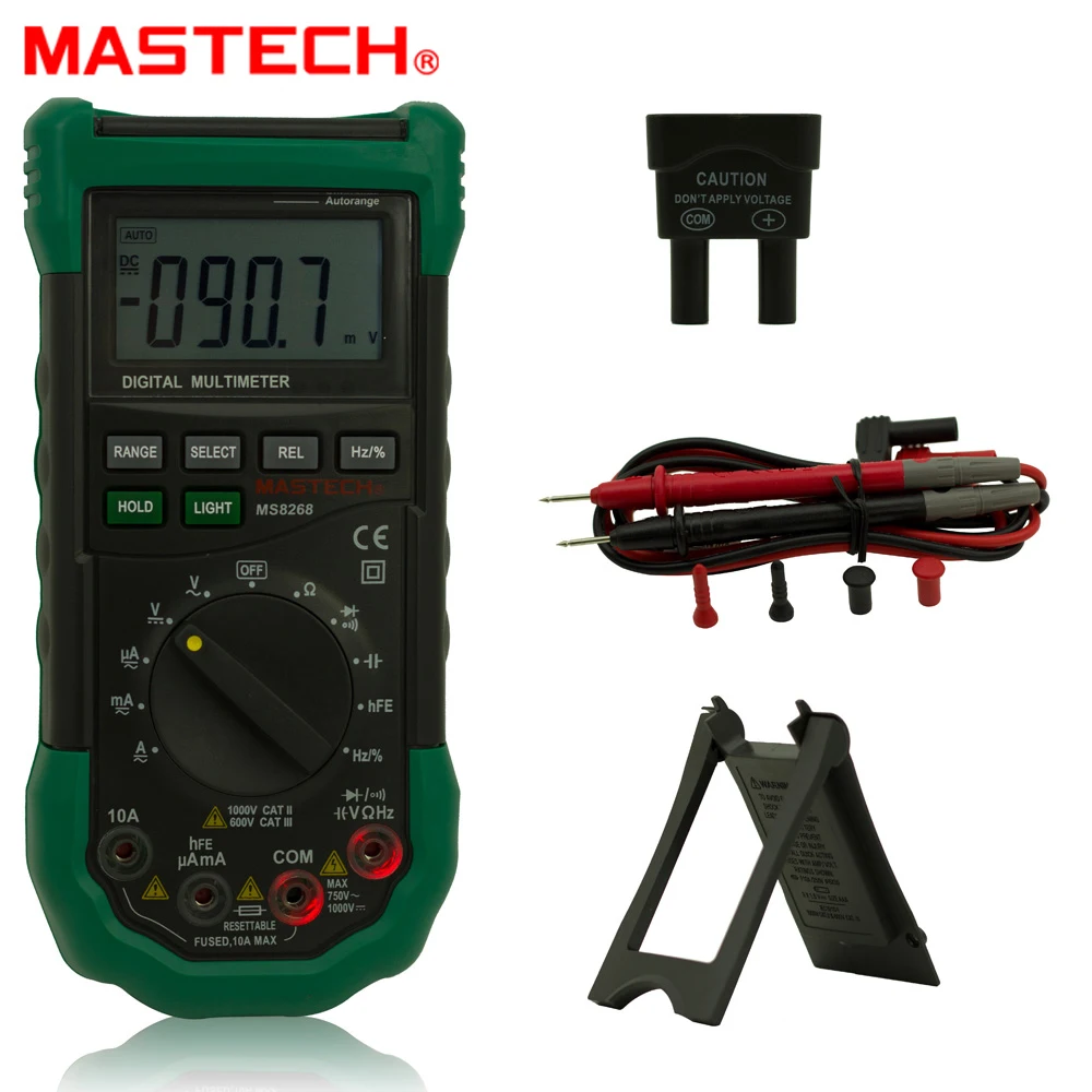 

Mastech MS8268 Auto Range Digital Multimeter Full protection ac/dc ammeter voltmeter ohm Frequency electrical tester