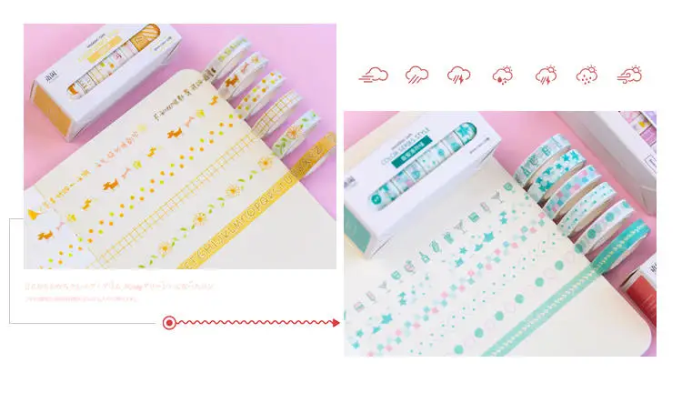 Fita de Papel Japonês dos Desenhos Jogos Lote Faça Você Mesmo Adesivo Decorativo Animados Básica Língua Flor Washi Tape Fita Adesiva Adesivos 10 - 12 língua Flor Washi Tape Fita Adesiva Adesivos