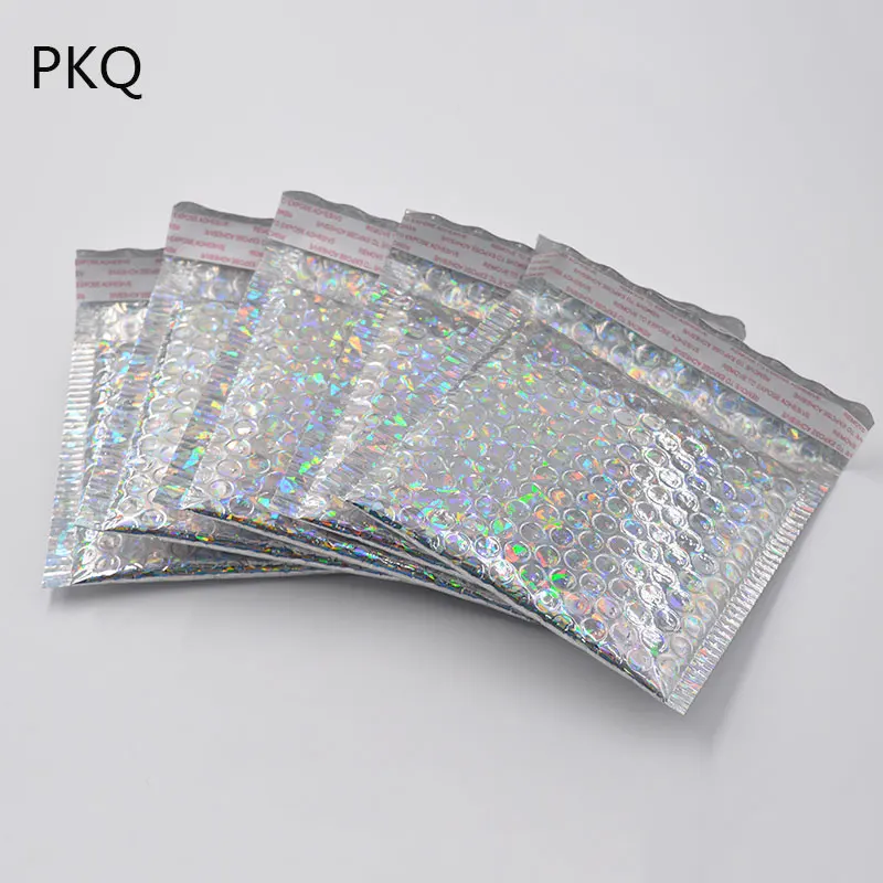 

10pcs/lot 15*13cm/23*30cm Silver Laser bubble envelope bag Bubble Mailers Padded Envelopes Packaging Shipping Bag