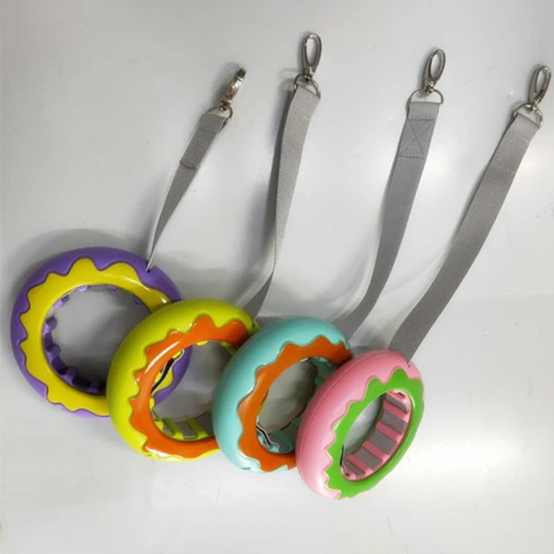 دونات شكل الكلب قابل للسحب النايلون المقود واحدة/مزدوجة الجر حبل تحلق أقراص لعبة الحيوانات الأليفة التدريب حلقة الكلب لعبة تفاعلية