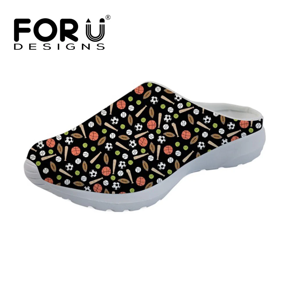 

FORUDESIGNS Basket Ball 3D Pattern Men Sandals Fashion Summer Comfortable Mesh Water Shoes Sandals for Teen Boys Men's Slippers
