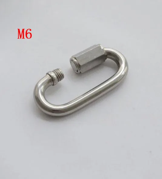 M6 SS304 Stainless Steel Quick Link Screw Lock Hook , Carabiner with