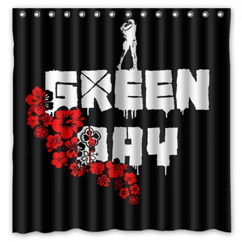 

Bathroom Products Polyester Fabric Green Day Printed Shower Curtains Waterproof&Washable Bath Curtains 72"x72"