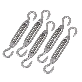 

5Pcs Adjustable Silver European Style 304 Stainless Steel M4 Turnbuckle