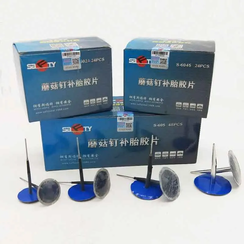 24 STKS Auto Tubeless Band Punctie Reparatie 6mm Paddestoel Plug Patch Lijm Set