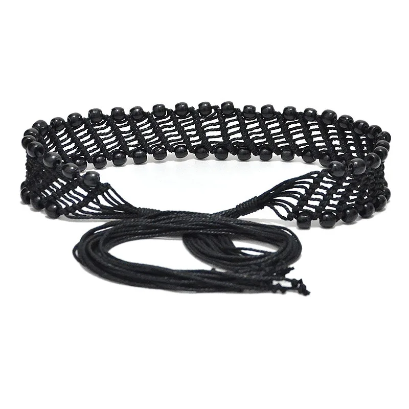 

New National Wind Wax Rope Weaving Hand Belt Bohemia Style Waist Chain Dress Accessories Belt BZ47
