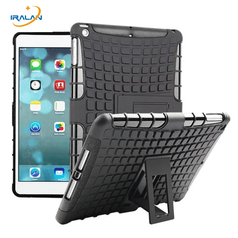 

2017 New Heavy Duty Impact Hybrid Armor Cover For iPad 2 3 4 Tablet Hybrid Stand Hard PC+TPU Rubber Armor Case+Stylus pen+Film
