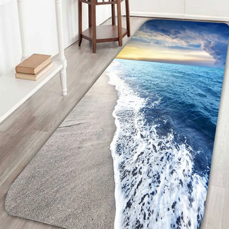 

1 pcs Flannel Bath Mats 10 Landscape Patterns Rugs Non-slip Bath 3 Sizes Mat Floor Carpet Door Seat Mattress for Home Decoration