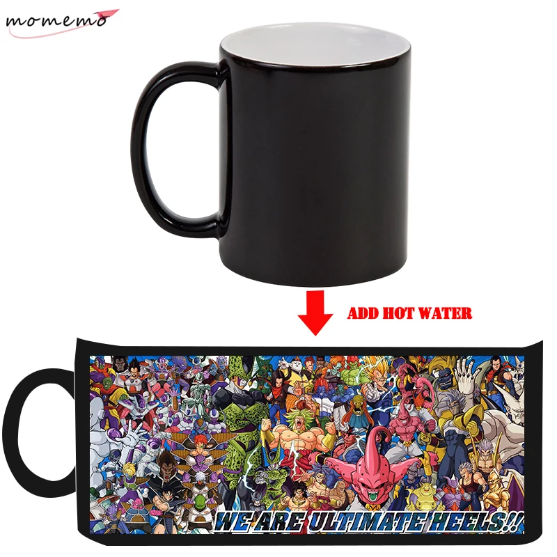 

MOMEMO Dragon Ball Bad Anime Character Hot Coffee Mug Ceramic Changing Color Cartoon Magic Heat Sensitive Mugs for Friends Gifts
