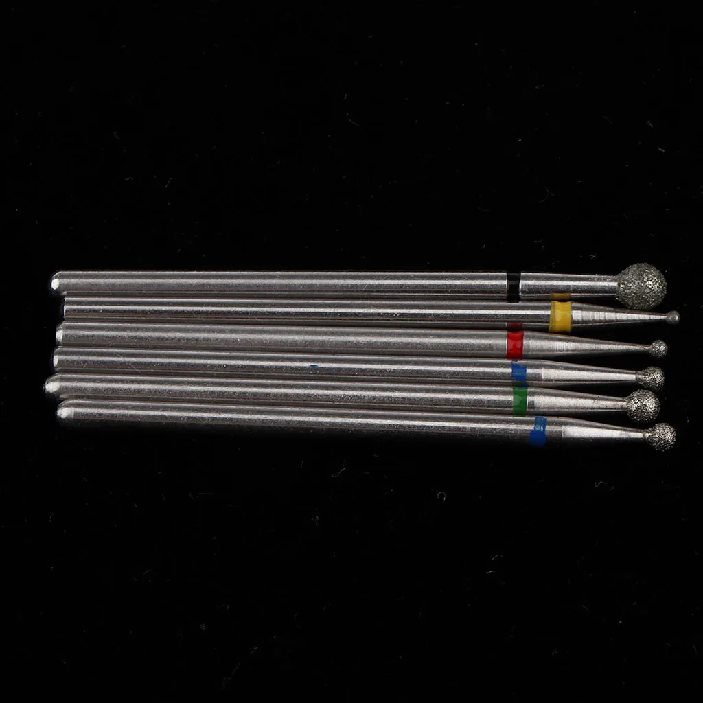 6Pcs Alloy Nail Drill Bits, 3/32 Rotary Burr Cuticle Clean Manicure Tools, Nail Drill Accessories