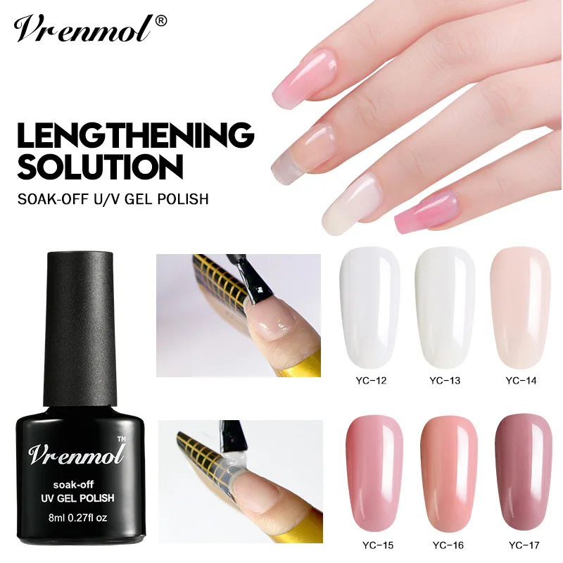 

Vrenmol 8ml Poly Gel Nail Art False Nails Lacquer UV Gel Camouflage Color Construction Extend Nail Hard Jelly Builder Poly Gel