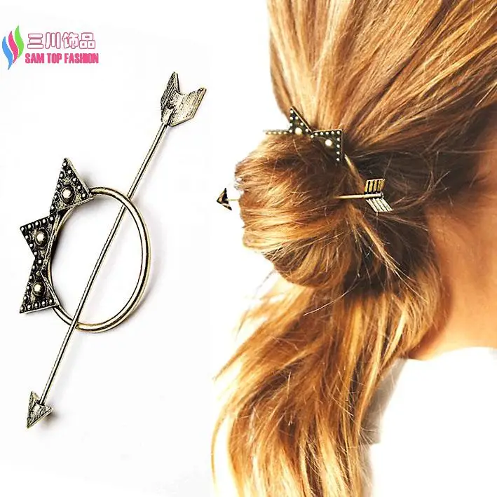 cool fashion designed vintage stylish arrow triangle hair clasp jewelry hair sticks for women