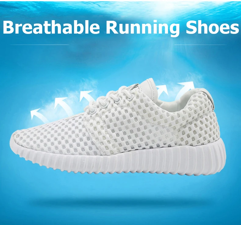 Bjakin/Летняя женская обувь для бега; кроссовки с сеткой белого цвета; женская спортивная обувь с дышащей сеткой; спортивная обувь; недорогая обувь для пар; Размеры 35-44