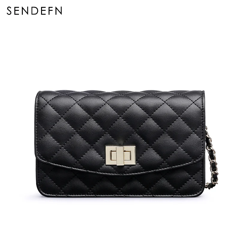 

Sendefn High Quality Luxury Ladies Casual Crossbody Bags 2018 New Leather Small Diamond Lattice Shoulder Bag Women Cellphone Bag