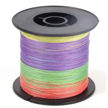 500 м 4 стойки PE плетеная рыболовная леска красный зеленый синий серый белый желтый Красочные многофиламентная Леска нейлон