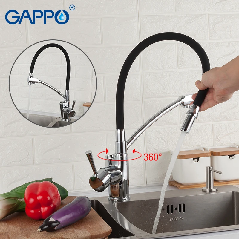 GAPPO кухонный кран кухонные раковина кран хром бортике вытащить кухня смеситель фильтрованная водопроводной воды Одной ручкой