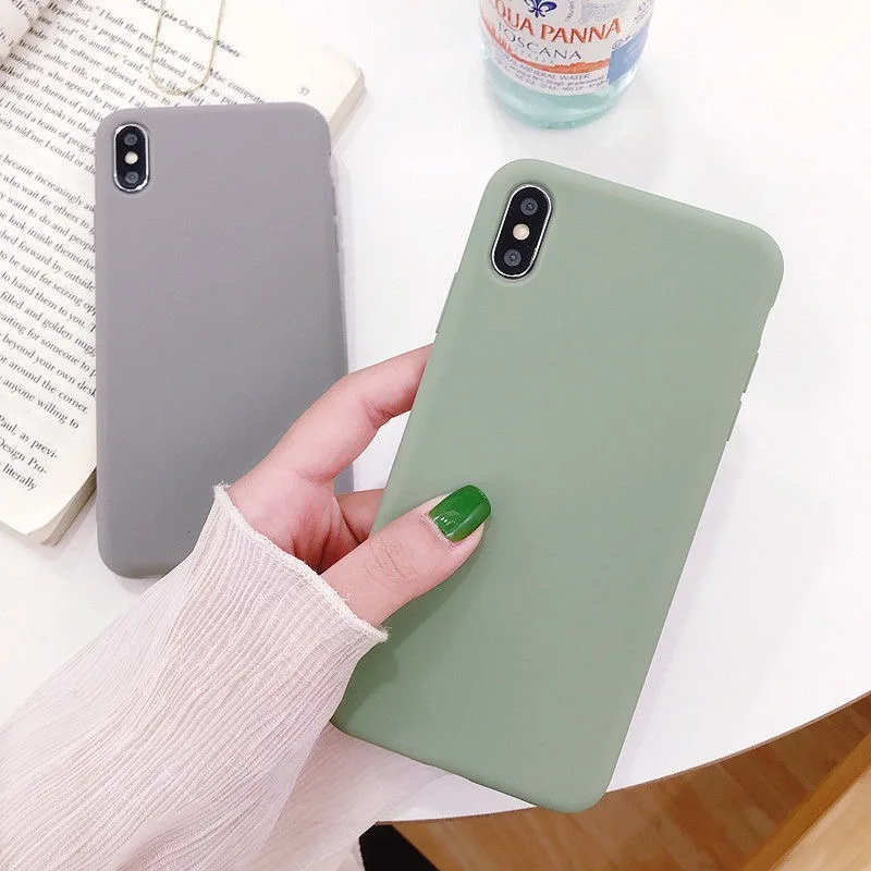 Slim Thin Candy Color Matte Skin Soft TPU Case Cover on sfor Samsung A10 A20 A30 A40 A50 M10 M20 Matcha Green Silicon Phone Capa (1)