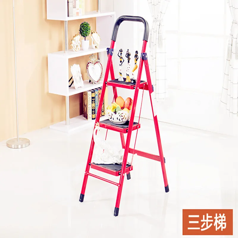 Goede Multifunctionele folding dikker breed pedaal ijzer materiaal antislip mobiele visgraat ladders 3 colours beschikbaar