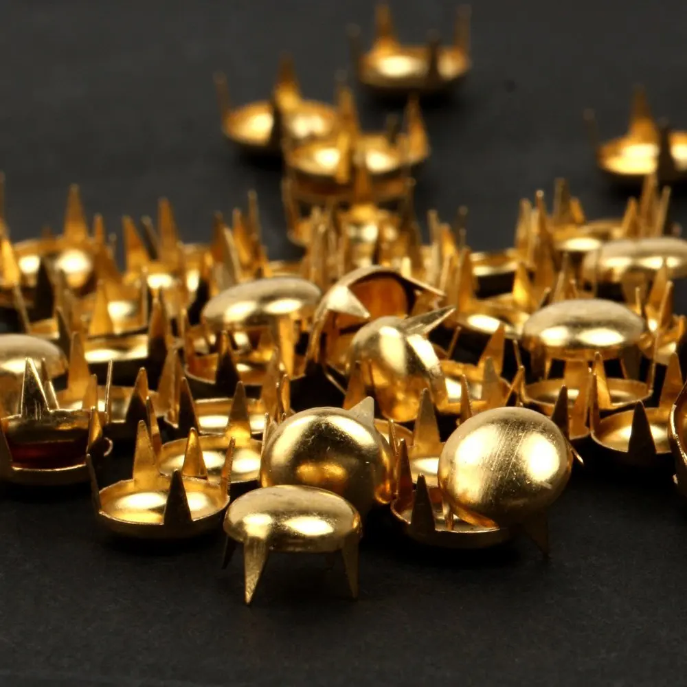 JFBL 100 шт Металлические заклепки для ногтей DIY аксессуары 6 мм круглый кожаный панк золотой
