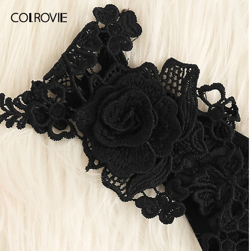 COLROVIE, зеленое сексуальное женское белье с цветочной аппликацией, кружевной комплект нижнего белья,, черное нижнее белье на косточках, Женский комплект с бюстгальтером