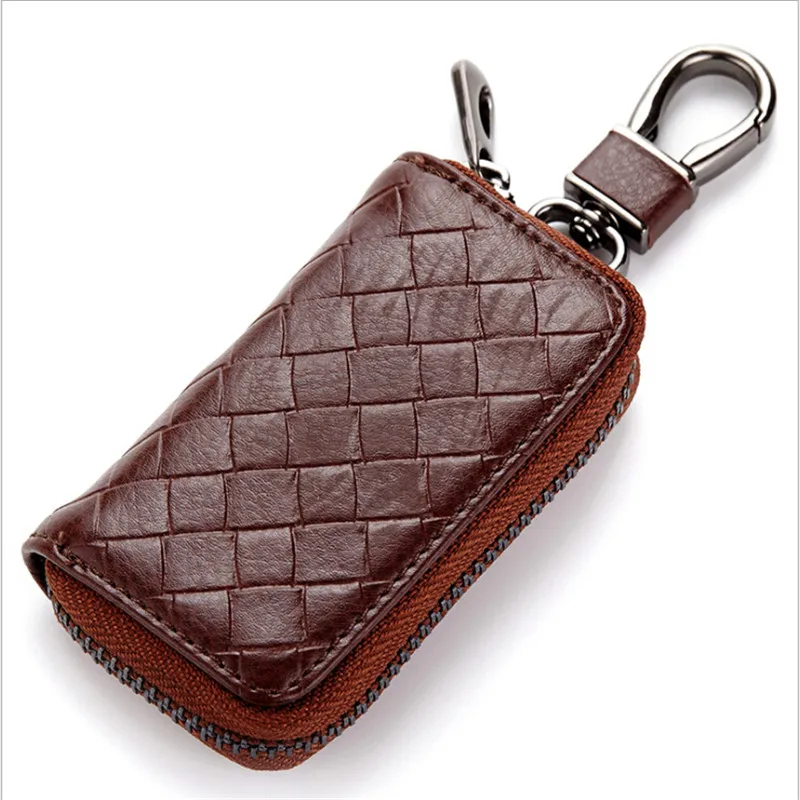 Кожаный брелок для ключей для мужчин женщин Key Holder Организатор Чехол разделение ключи сумка ключ бумажник ключница мини карты
