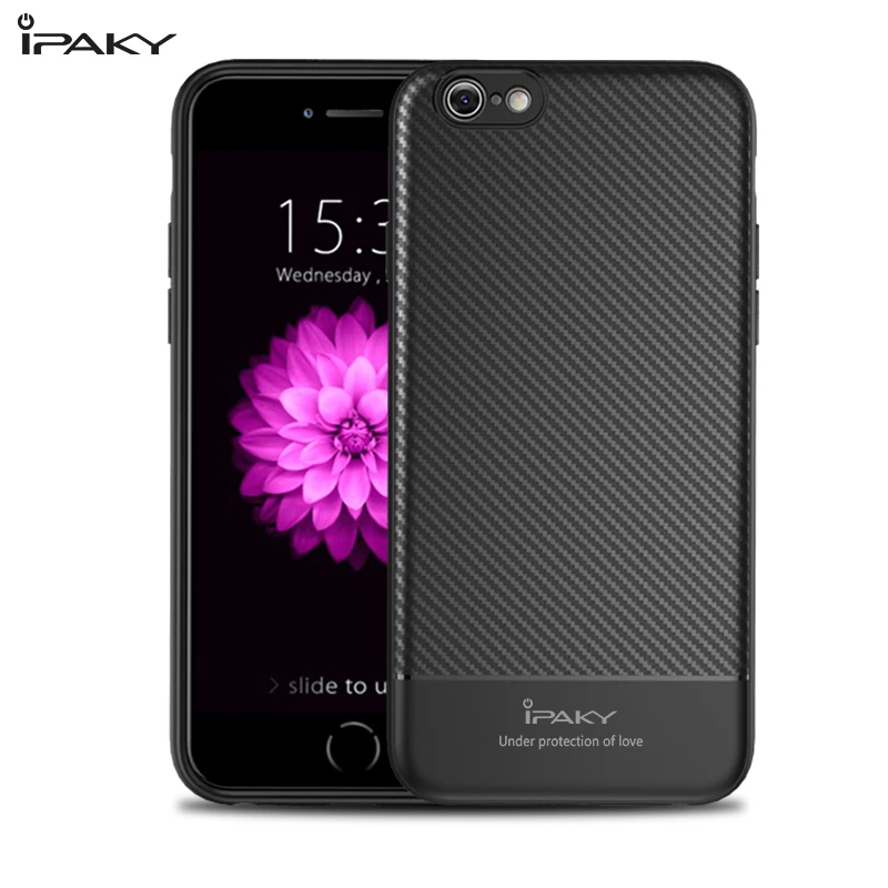cheap iPaky Brand For Apple iPhone 6 6s Case Carbon Fiber Soft Silicone Housing Cover For iPhone6 Plus 6S Plus 6sPlus Phone Cases