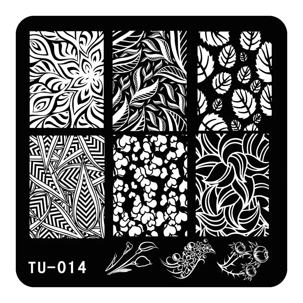 

Nail Stamping Plates Stamp Nail Art Template Manicure Tools Diverse Leaves Design Template for Lady TU-014