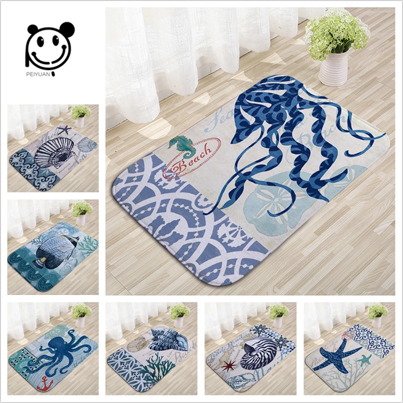 Ocean Underwater World Animals Mat Indoor Bathroom Kitchen Bedroom