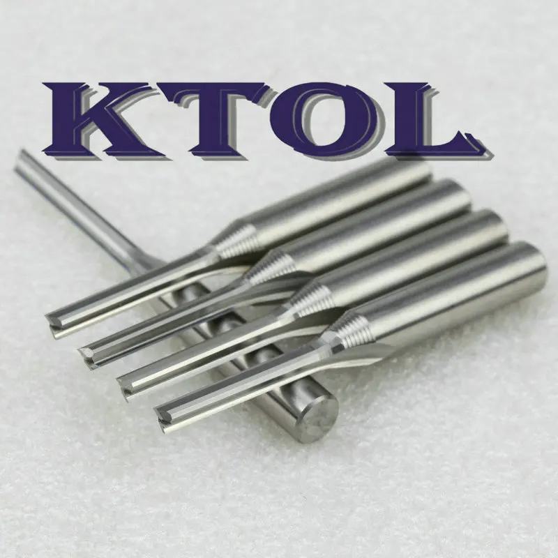 2 Straight Flute Tungsten Carbide Milling Cutter Router Tool Endmill Bit Set_1