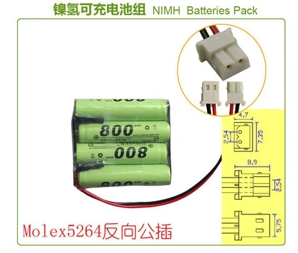4,8 v li po li-ion батареи Ni-MH батареи 4 8 v lipo литий-ионные перезаряжаемые литий-ионные для 1000mAh 4,8 V модель игрушки Ni-MH батареи 5V - Цвет: MOLEX5264-PLUG