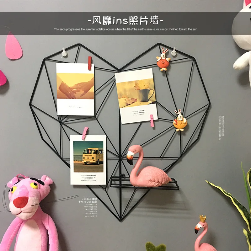 Cena Stojaki do przechowywania stojaki z kutego żelaza siatka fototapeta kreatywny pokoju wieloosobowym wiszące bezszwowe ramka do obrazu zacisk liny dekoracji JUL27