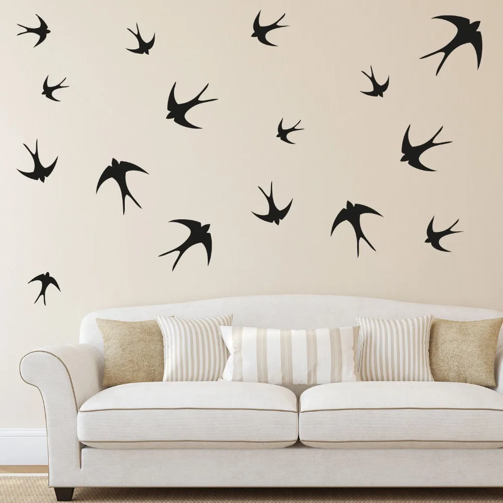

32 PCS Swallow Animal Pattern Set Wall Decal Vinyl Wall Stickers For Kids Rooms Livingroom Kid Nursery Cute Art Mural DIY SYY931