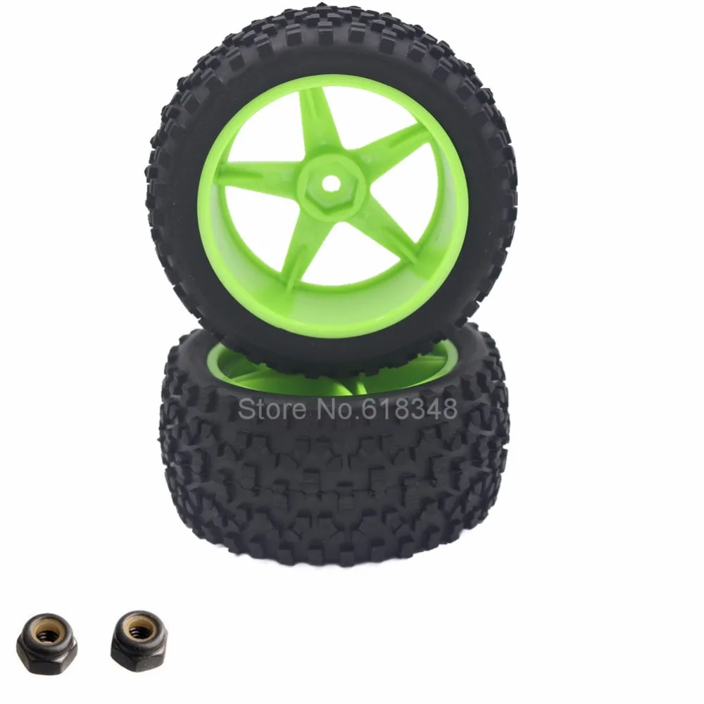 

2Pcs 88mm Rubber 1/10 RC Buggy Rear Tires & Wheel Rims Hex:12mm For RC HSP Backwash Car Parts
