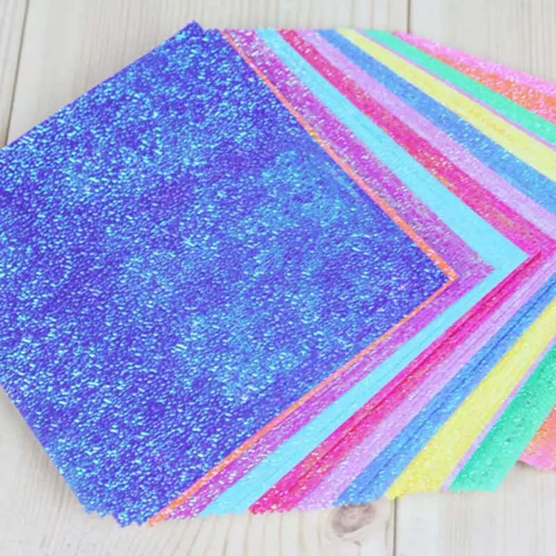 

50pcs/set Origami Paper Single Side Shining Folding Solid Color Papers Kids Handmade DIY Scrapbooking Craft Decoration Material