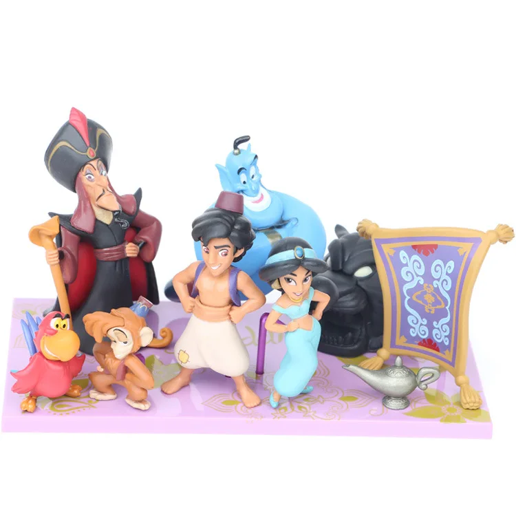

Disney Princess Toys 8cps/Lot 2-10cm Aladdin And The Magic Lamp Jasmine Collectors Action Figure Doll Toys Gift For Childrens