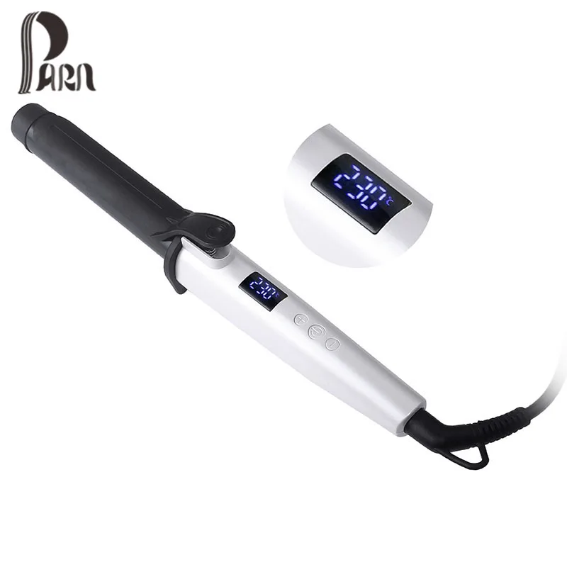 

Newest curling iron hair curlers Anti design ceramic coating PTC heater LED display with white color