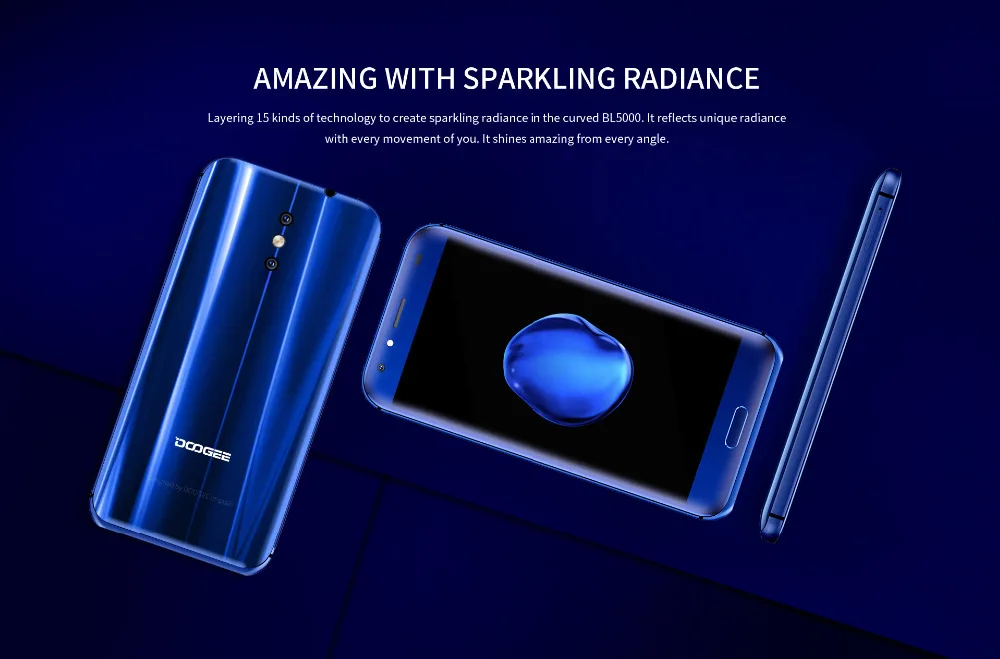 DOOGEE BL5000, четыре ядра, Android 7,0, смартфоны, 4 ГБ, 64 ГБ, 5,5 дюймов, 5050 мАч, большая батарея, две камеры 13 МП, Touch ID, мобильный телефон