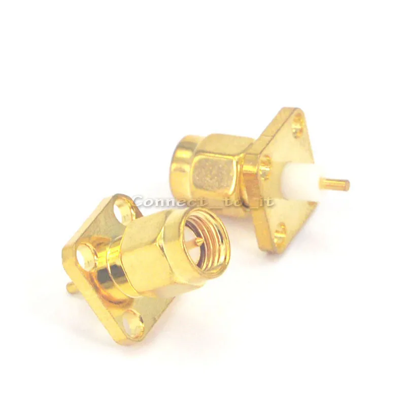 

Free Shipping (10 pcs/lot) SMA Male connector 4 hole Panel Mount Wire Connector Jack Solder Post Terminal Connector
