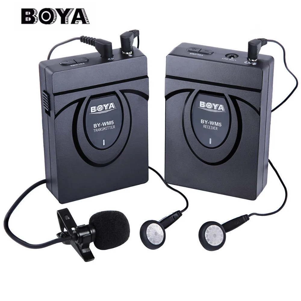 

BOYA BY-WM5 wireless microphone Wireless Lavalier Microphone System for Canon SONY DSLR Camera Camcorders Audio Recorder