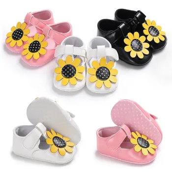 

Hot Toddler Girl Sunflower Flower Leopard Newborn Anti-slip Baby Shoes