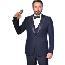 Новейший смокинг жениха темно-синий жениха Угловые атласные с отворотом Свадебные/обеденные костюмы Лучшие Мужские Женихи(куртка+ брюки+ галстук+ жилет) B445