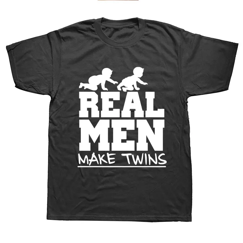 Funny New Dad Fathers Day Real Men Make Twins Daddy Humor Unisex T-Shirt Sport Grey