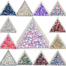 3/4/5/6/8mm About 200pcs Random Mix No Hole Imitation Pearls Round Loose Beads Garment Handmade DIY for Jewelry Making /Nail Art no 200pcs diy rb 1