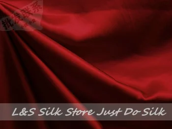 

Free shipping/free epacket/100% silk fabric /plain dyed/wine red/silk dress fabric/silk bedding/ #LS0744-3