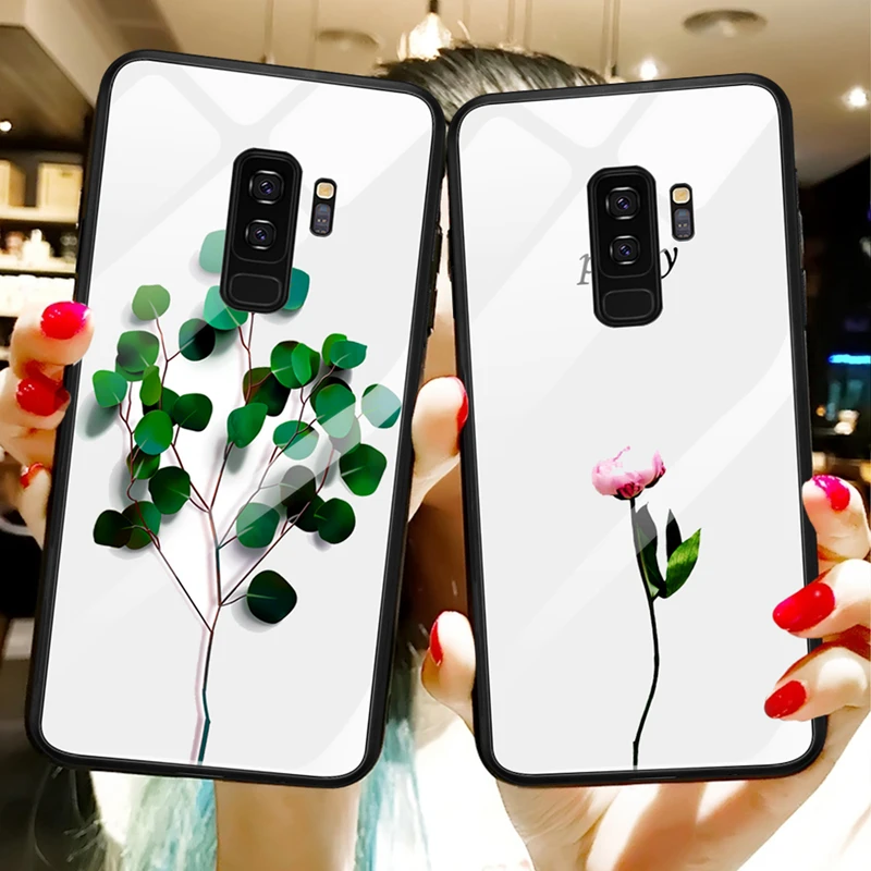 

For Samsung S8 S9 Plus Case Smart Owl Gradient Colorful Space Pattern Tempered Glass Phone Cases Cover For Samsung Galaxy Note 8