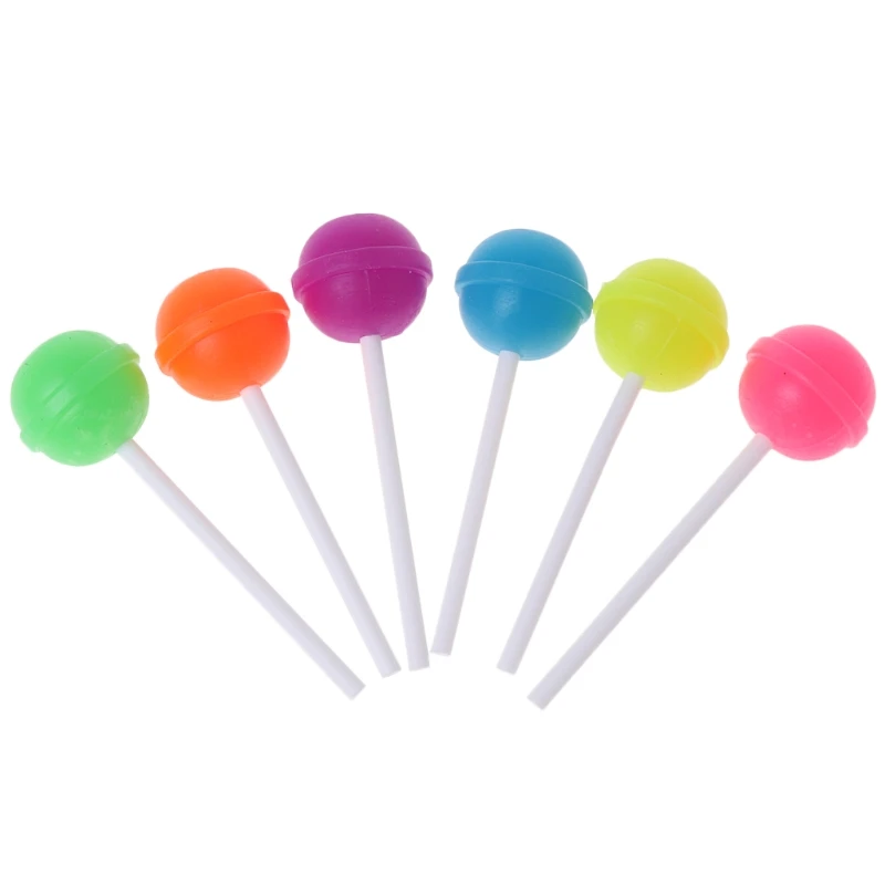 

6Pcs Creative Sweet Candy Lolipop Eraser Cleaner For Kids Gift School Supplies