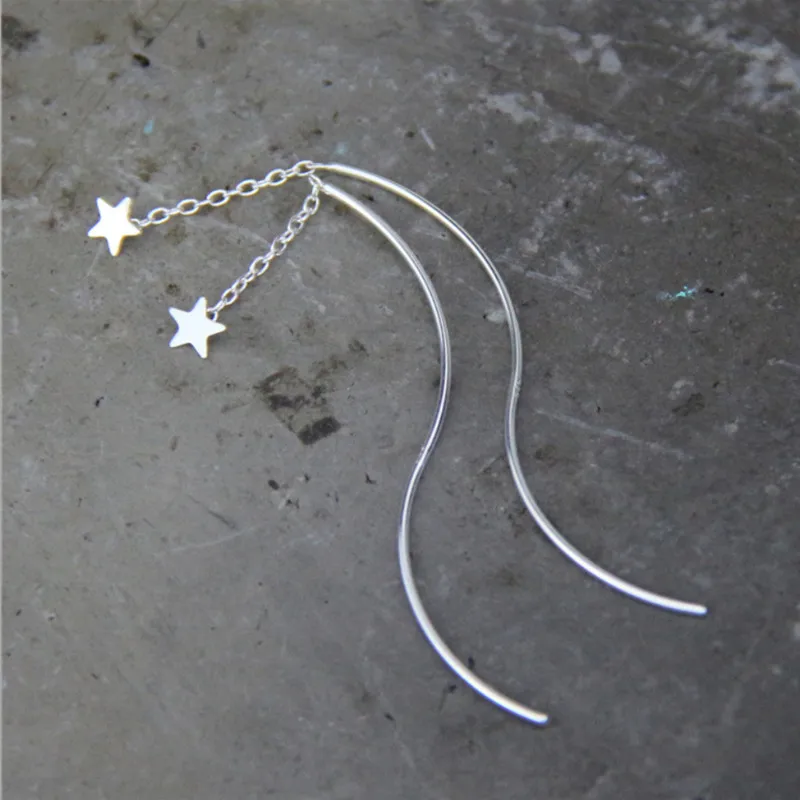 New Fashion Boucles Long Star Tassel Ear Line Drop Earring Women Jewelry Dangle Pendientes Brincos Mujer oorbellen | Украшения и